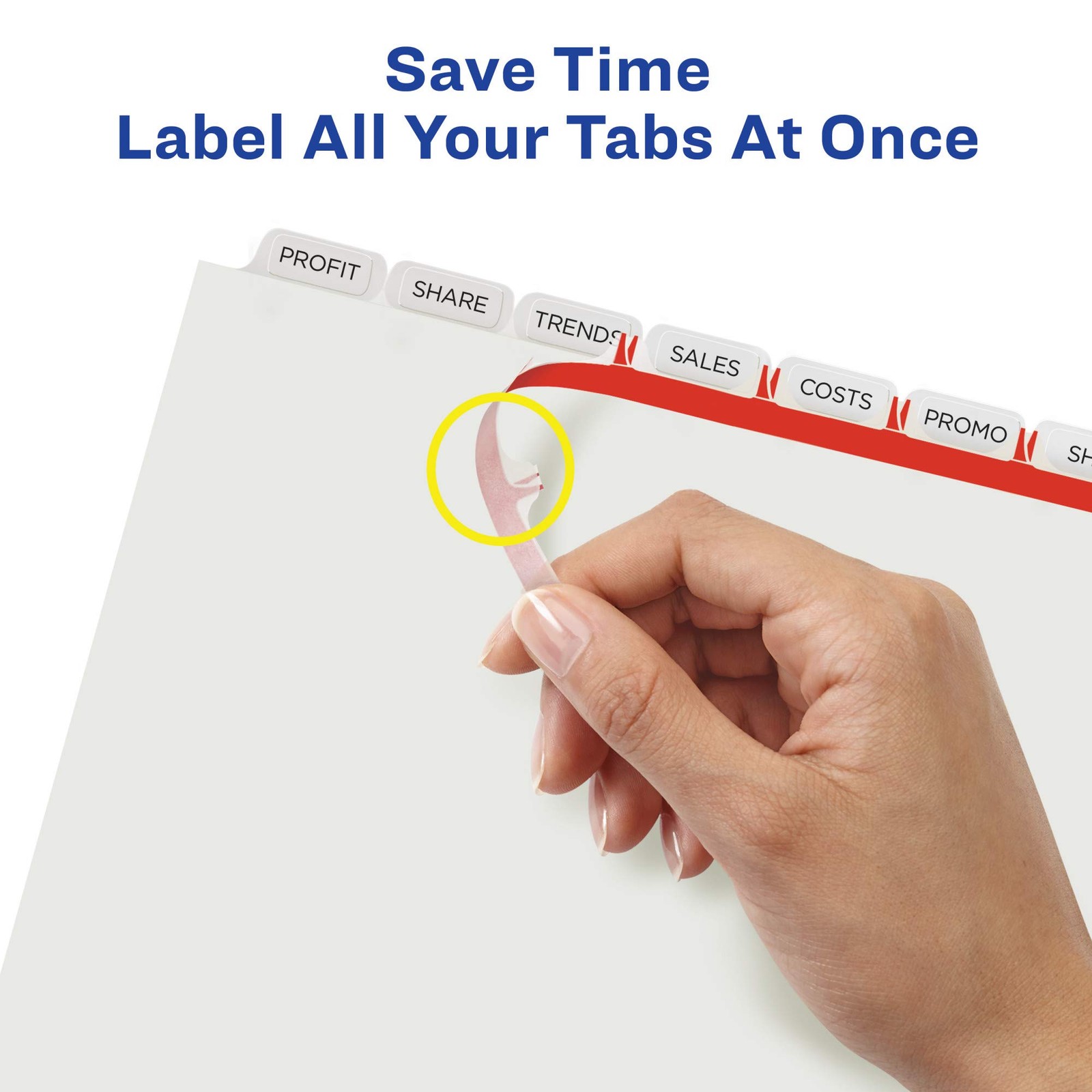 Avery 8 Tab Dividers For 3 Ring Binder Easy Clear Label Strip For Copiers Index