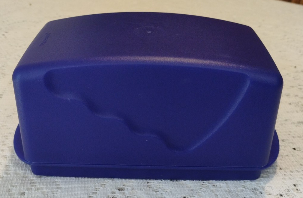 Tupperware Impressions Dark Blue Butter Keeper Large two piece top and bottom