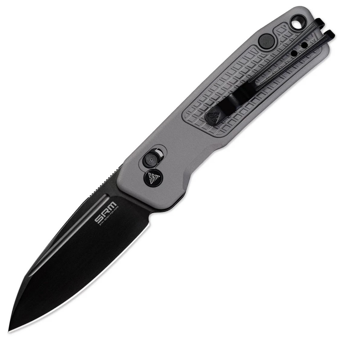 SRM Knives Scout 7229-AK Ambi Lock Gray Aluminum Folding 14C28N Knife 7229AK