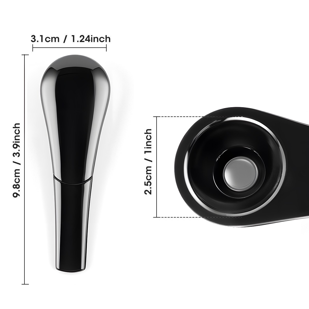 Zinc Alloy Smoking Pipe Set Detachable Easy Clean Black Gunmetal Artisan Design