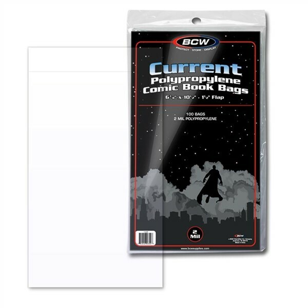 300 BCW Current Modern Age Comic Book 2-Mil Poly Bags +Acid Free Backer Boards