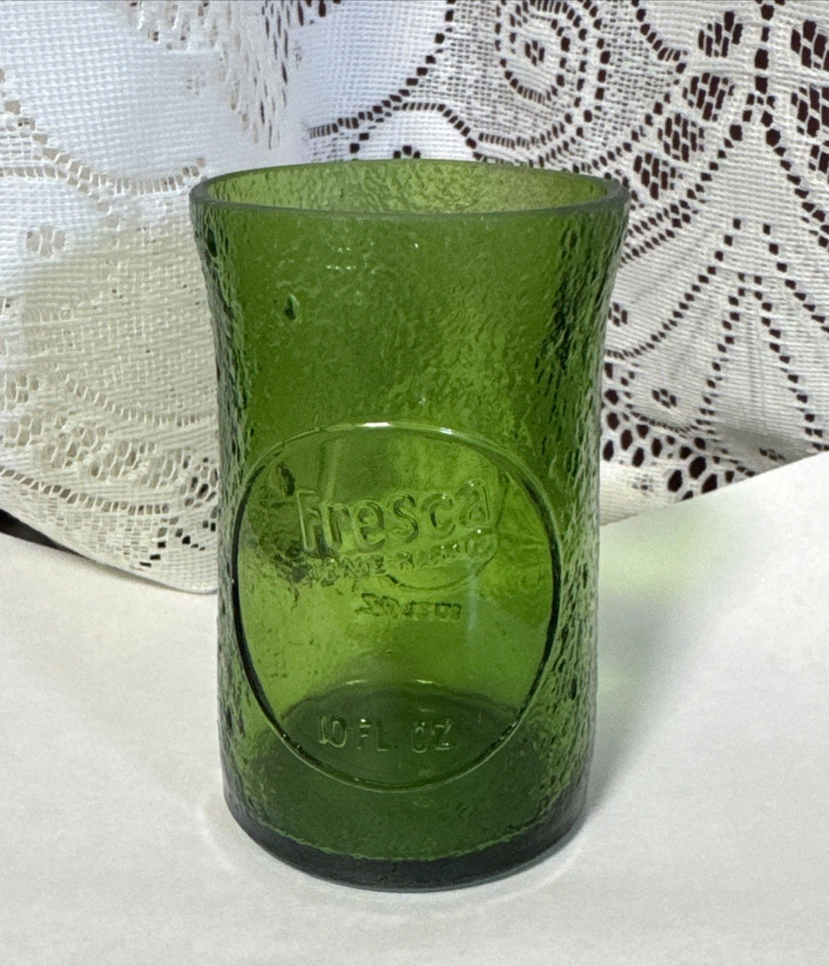 Vintage Fresca Green Drinking Glass Goblet Coca-Cola Product 10 fl oz 4” tall