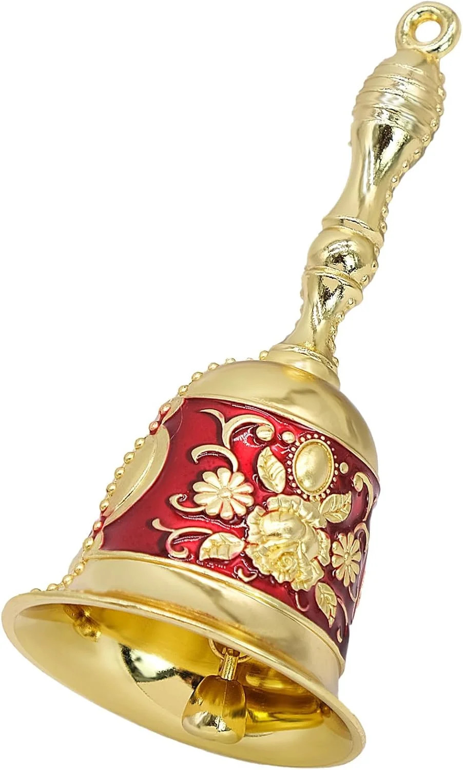 Red Gold Christmas Handbell, Xmas Party Dinner Bell, Service Bell Wedding Bells