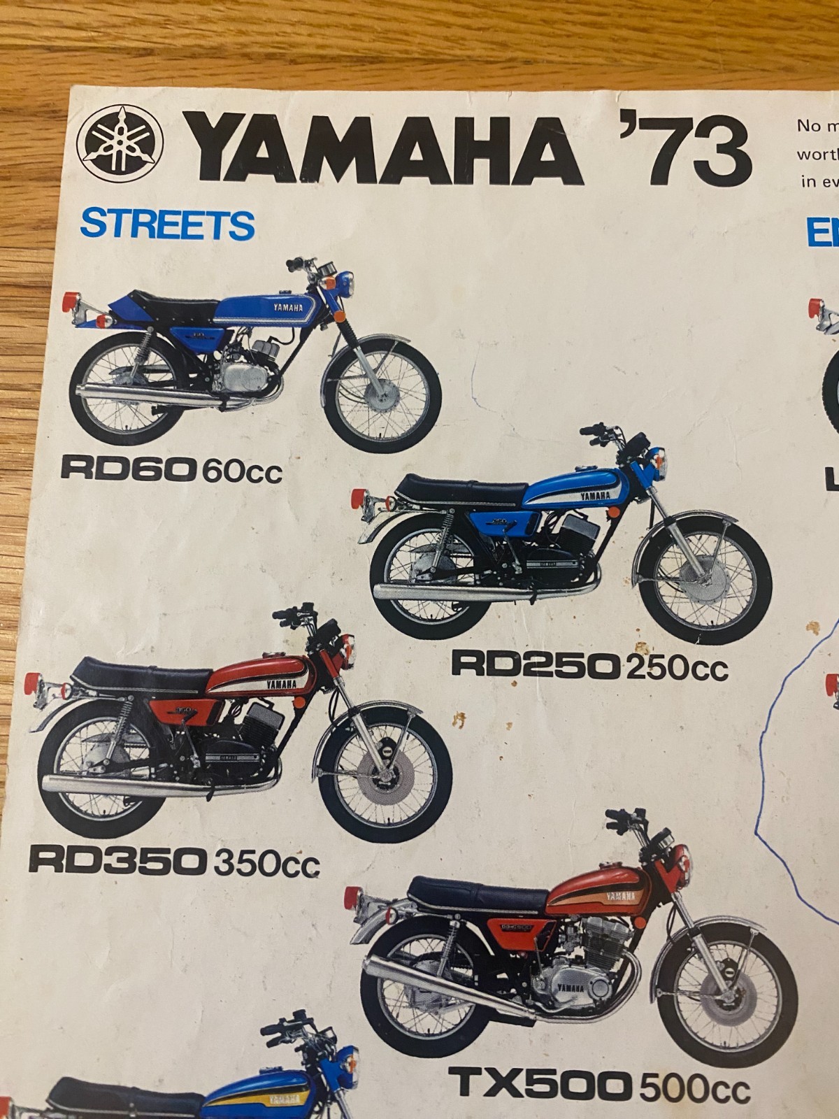1973 Yamaha Motorcycle Complete Line Street Mini Bikes Motocross Road Racers Vtg