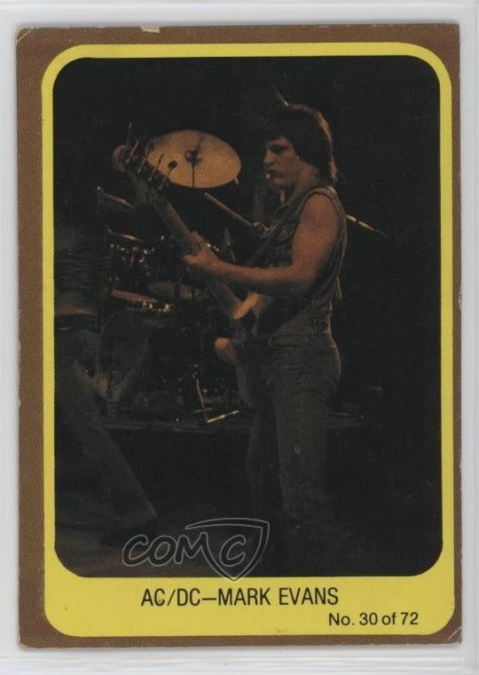 1977 Scanlens Popswop AC/DC Mark Evans #30 0w6