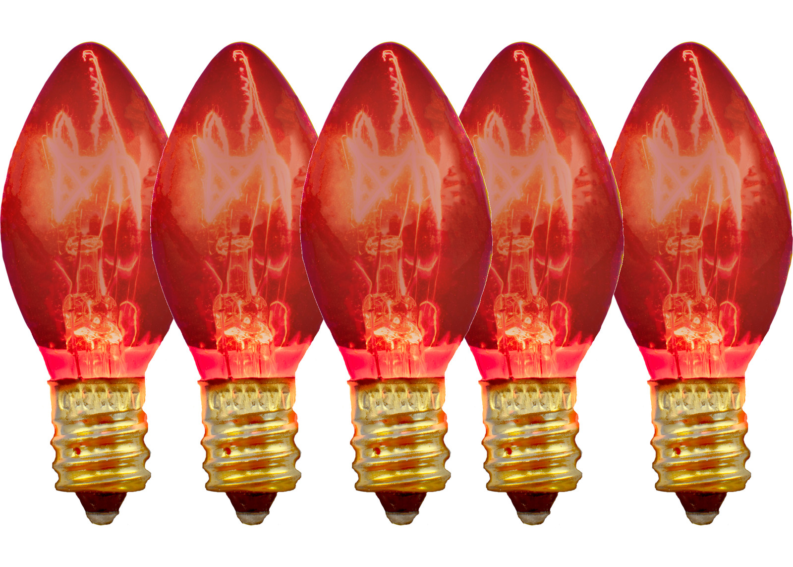 C-7 ORANGE CLEAR STEADY LIGHT BULBS BRAND NEW 1 BOX OF 25 C7 AMBER CHRISTMAS