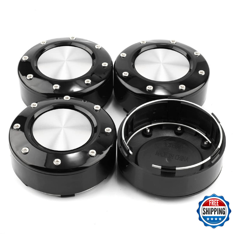 Steel.Frame.Motor 4Pcs 102Mm4.02In/95Mm3.74In Car Wheel Center Caps Black For