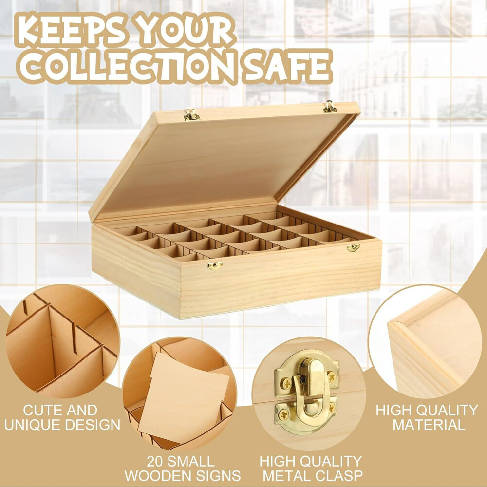 Wooden Trading Card Storage Box Card Display Organizer Case Sport Card US