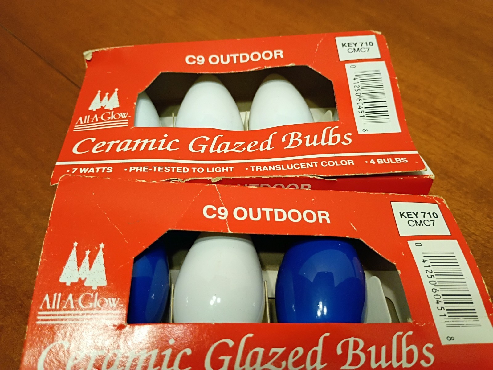 7 Bulbs C9 Outdoor Ceramic Glazed Bulbs All-A-Glow 5 White 2 Blue