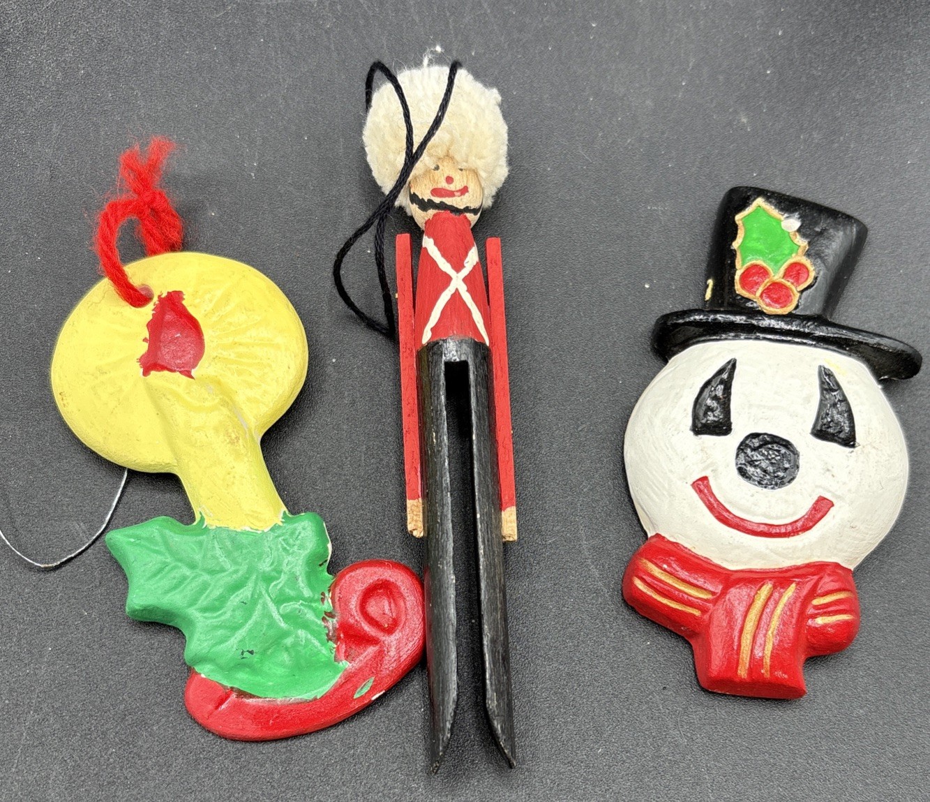 Vintage Assorted Felt & Mixed Material Christmas Ornaments Lot Of 27