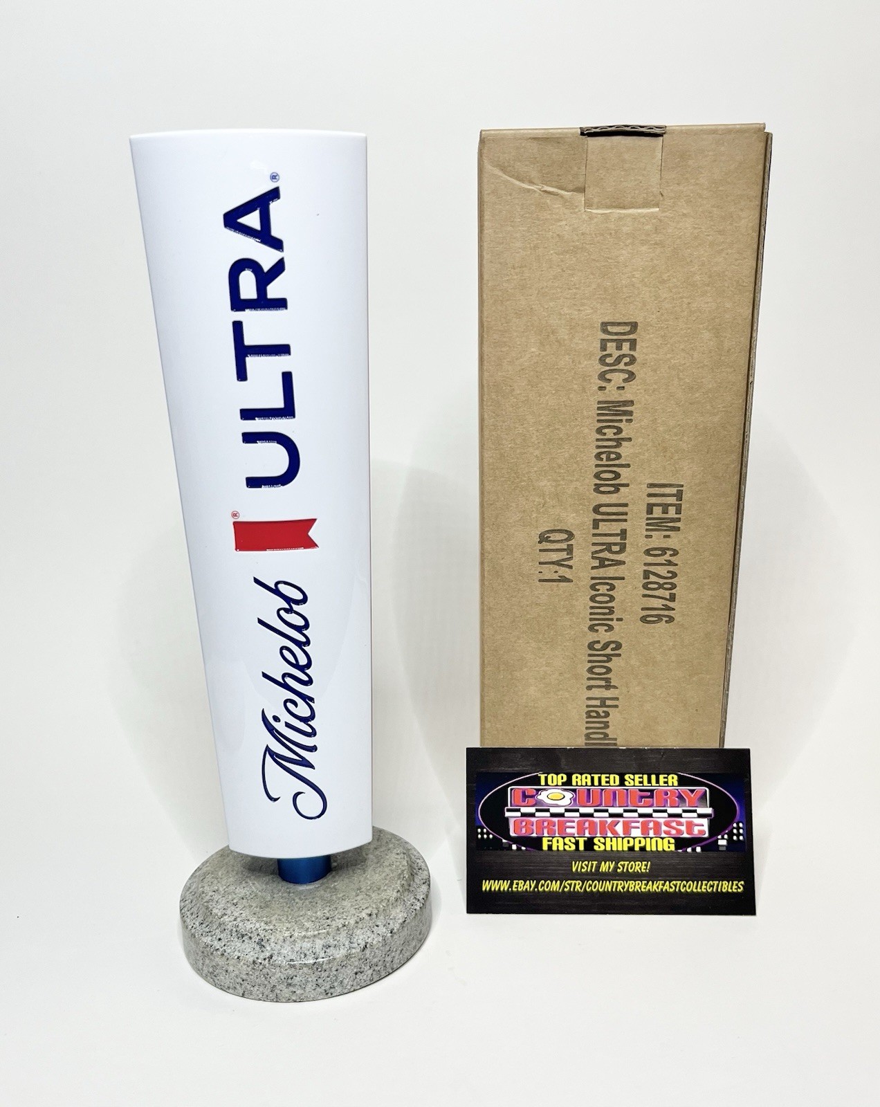 Michelob Ultra Ribbon Logo Beer Tap Handle 8” Tall – Brand New In Box!