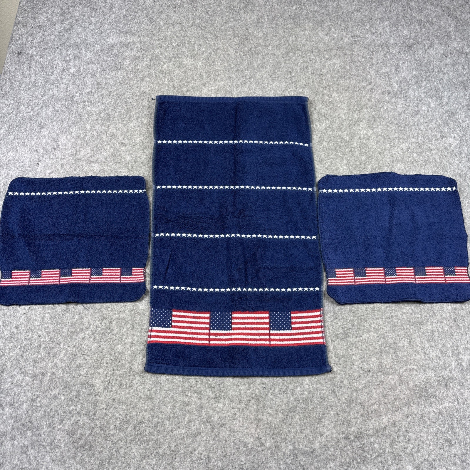 Jubilee American Flag 100% Cotton Bath Towel And 2 Wash Cloth Made In USA