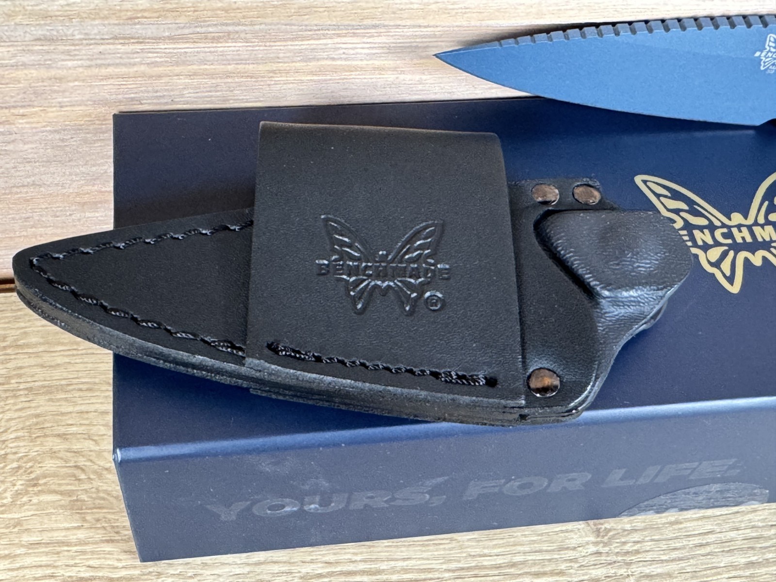 Benchmade Dacian Fixed Blade 3.54″ Blue Cerakote Brown Canvas Micarta 203BT-03