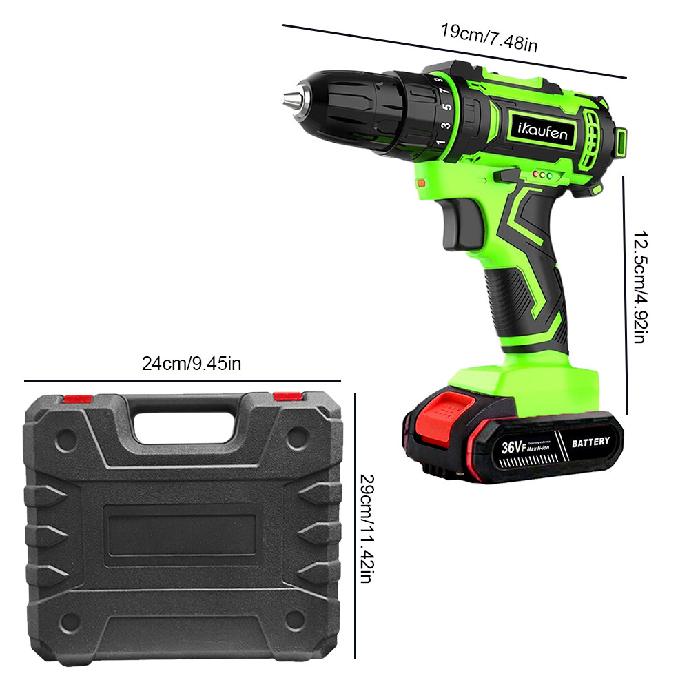 Cordless Brushless Impact Driver Hammer Drill Combo Kit with 2 Battery A9