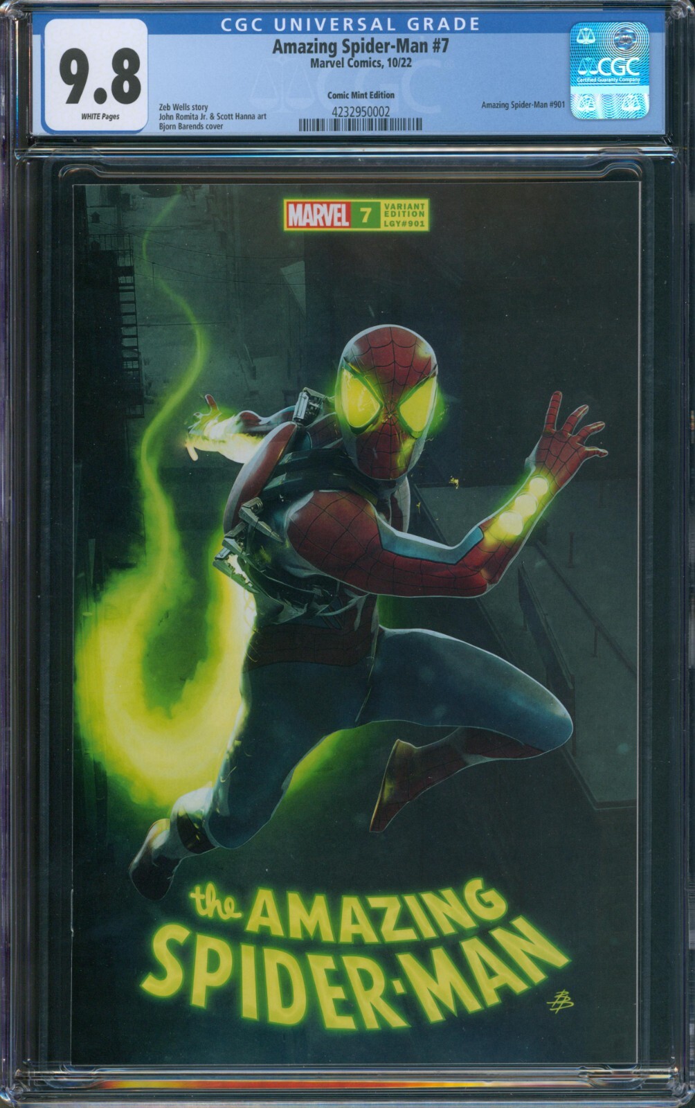 Amazing Spider-Man #7 (#901) Barends Comic Mint Edition – CGC 9.8 – NM/M! w/ COA