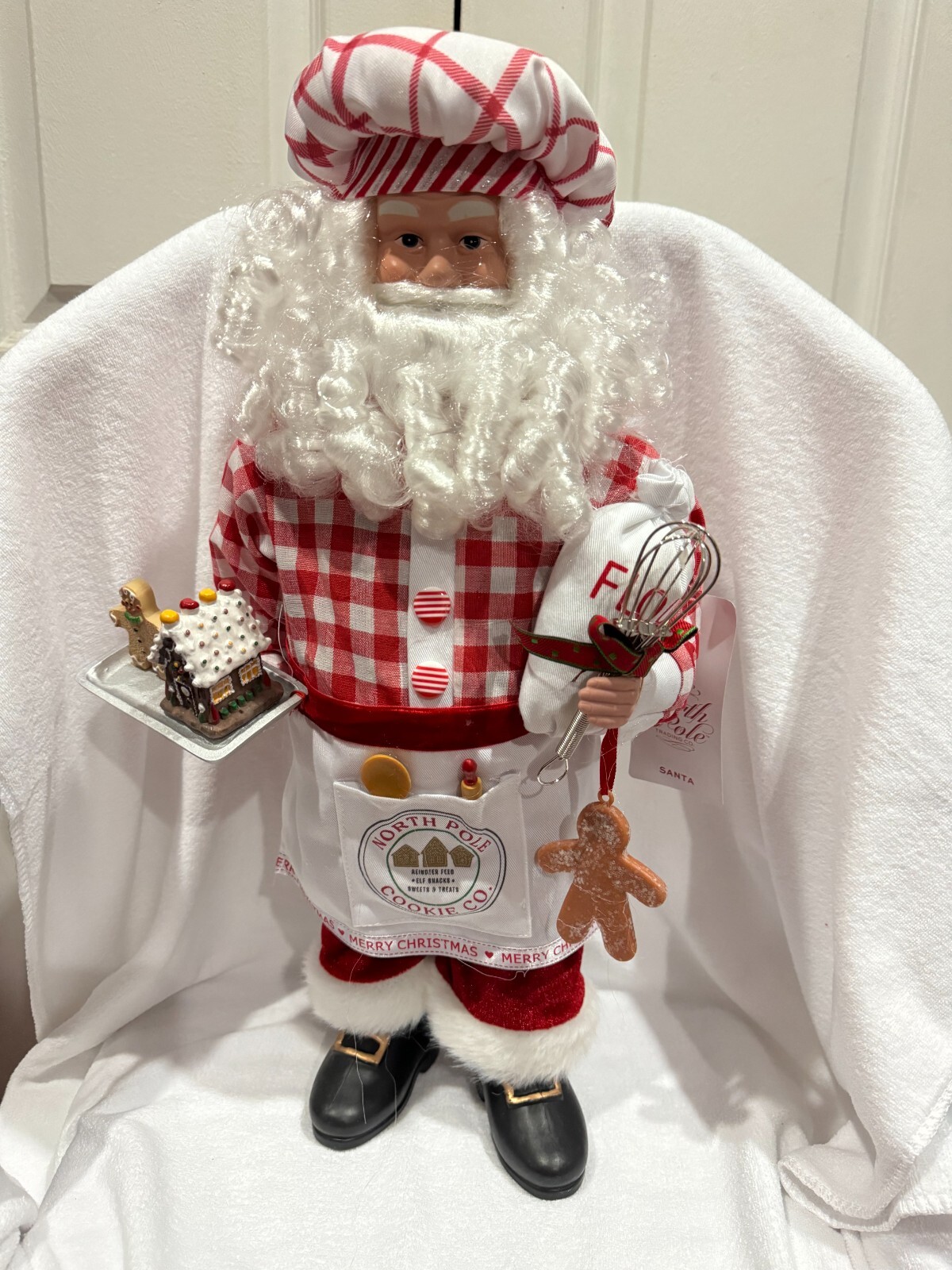 North Pole Trading Co. Santa Claus Figurine Baker 18″L