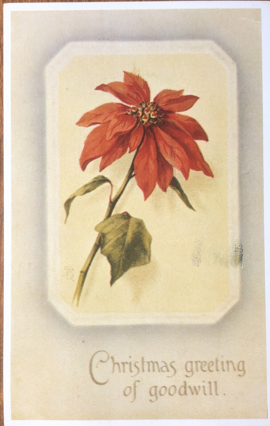 Printed Lithograph Postcard PM 1969 Replica Of 1900’s Christmas Greeting Card