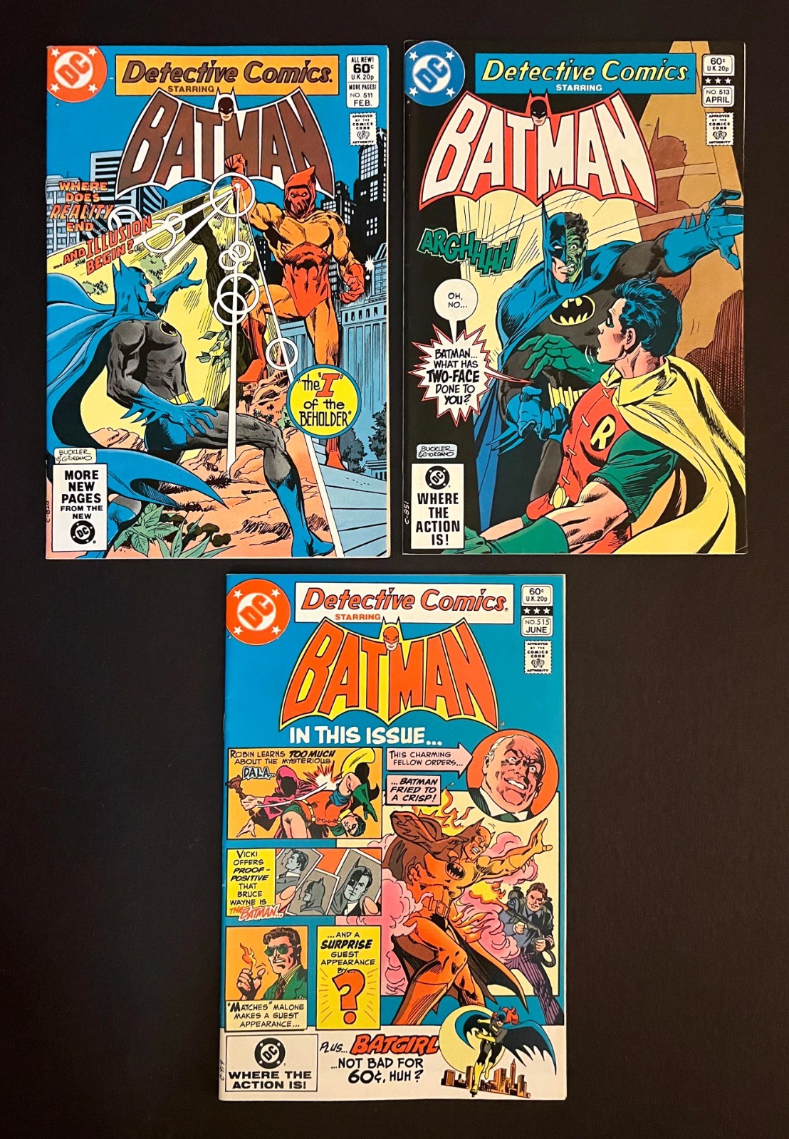 BATMAN DETECTIVE COMICS #511, 513, 515 Hi-Grade Lot 1st MIRAGE TWO-FACE DC 1982