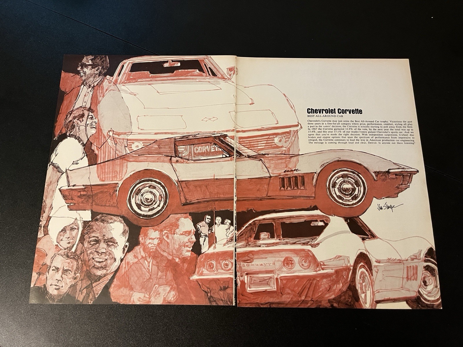 1968 Chevy Corvette Sting Ray – Vintage Car Magazine Print Ad Classic Chevrolet