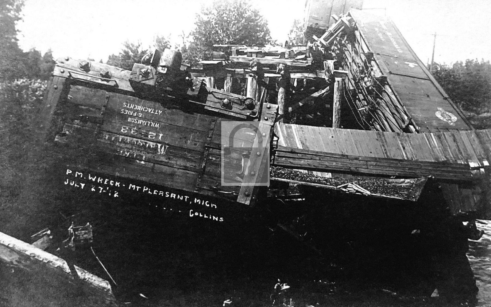1912 Pere Marquette Railroad Train Wreck Mt Pleasant Michigan MI – Reprint