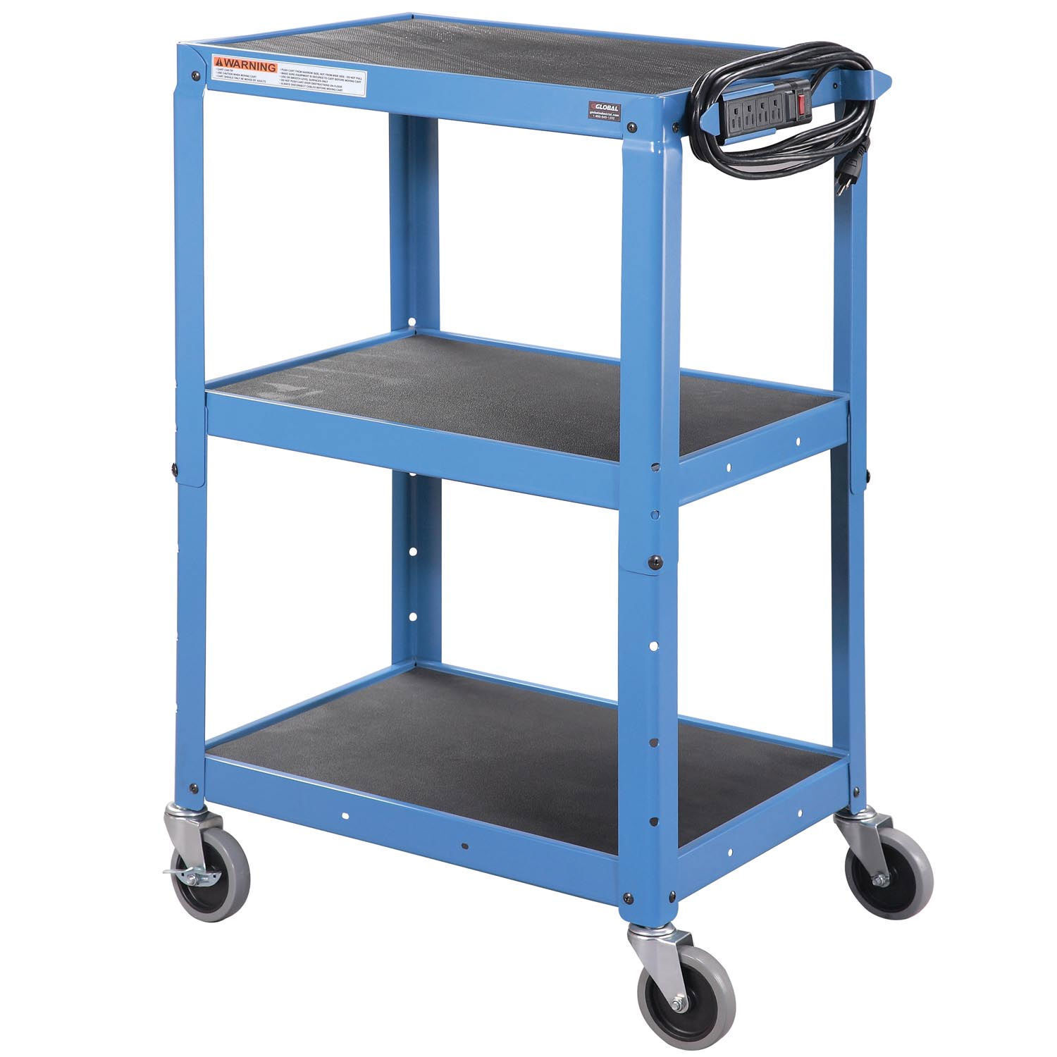 Global Industrial Steel Audio Visual Instrument Cart Blue