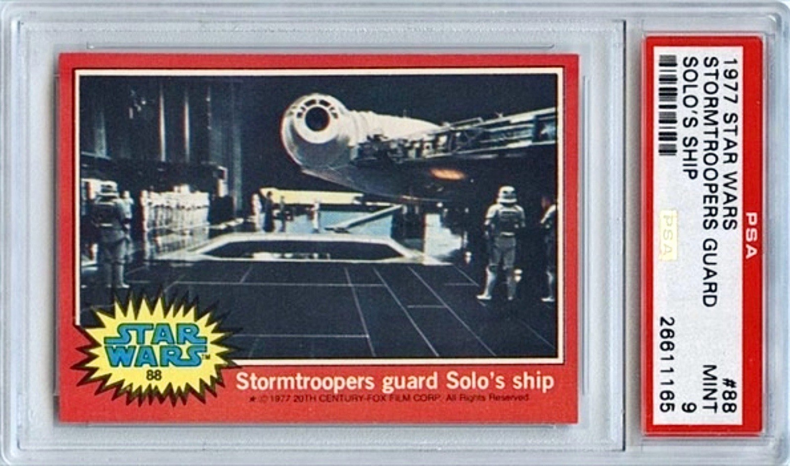 HOT! VINTAGE 1977 STAR WARS CARD #88 STORMTROOPERS GUARD SOLO’S PSA 9 LOW POP 53