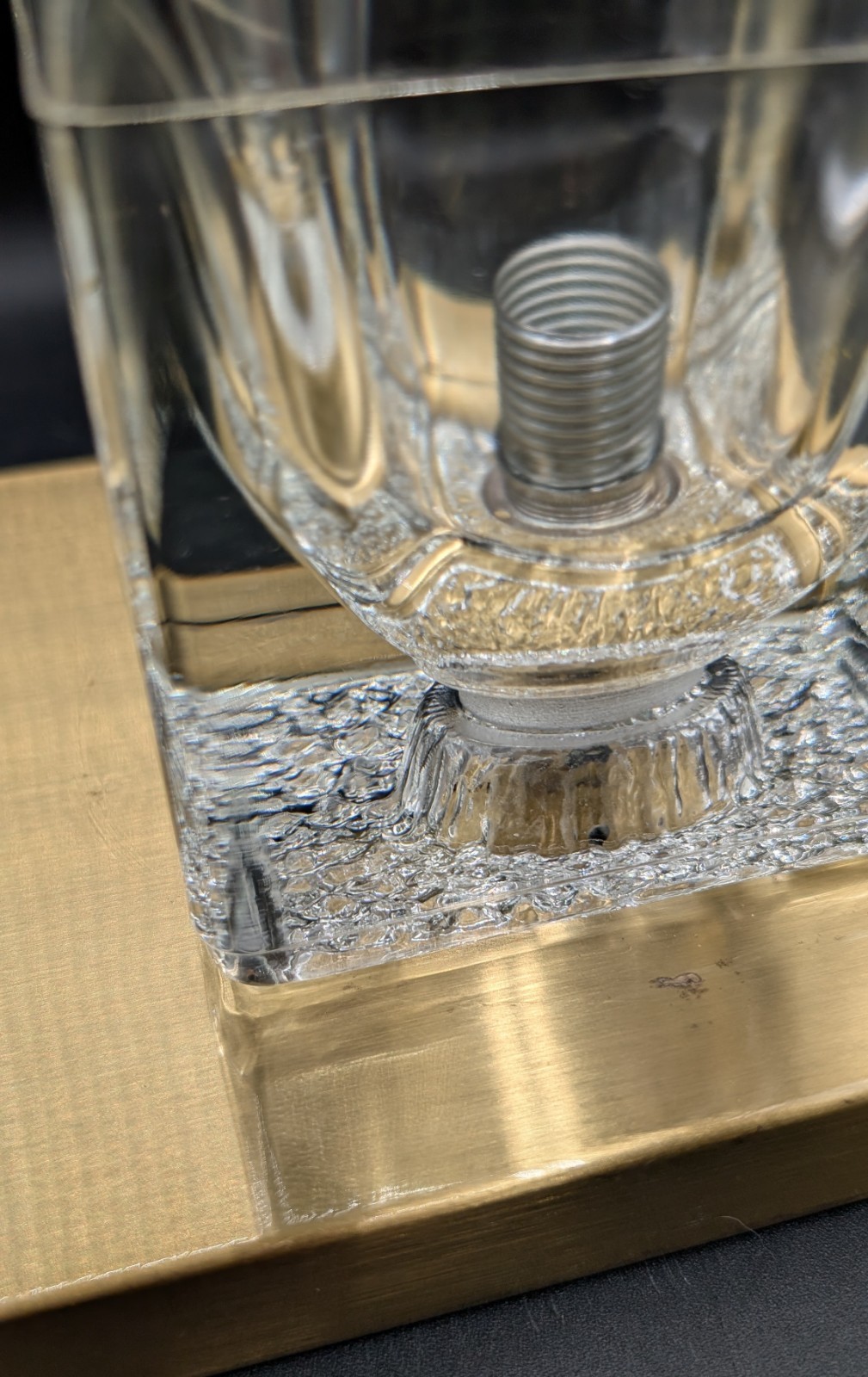 Peill & Putzler MCM Ice Cube Flush Mount Crystal & Gold Tone Ceiling Wall AS IS