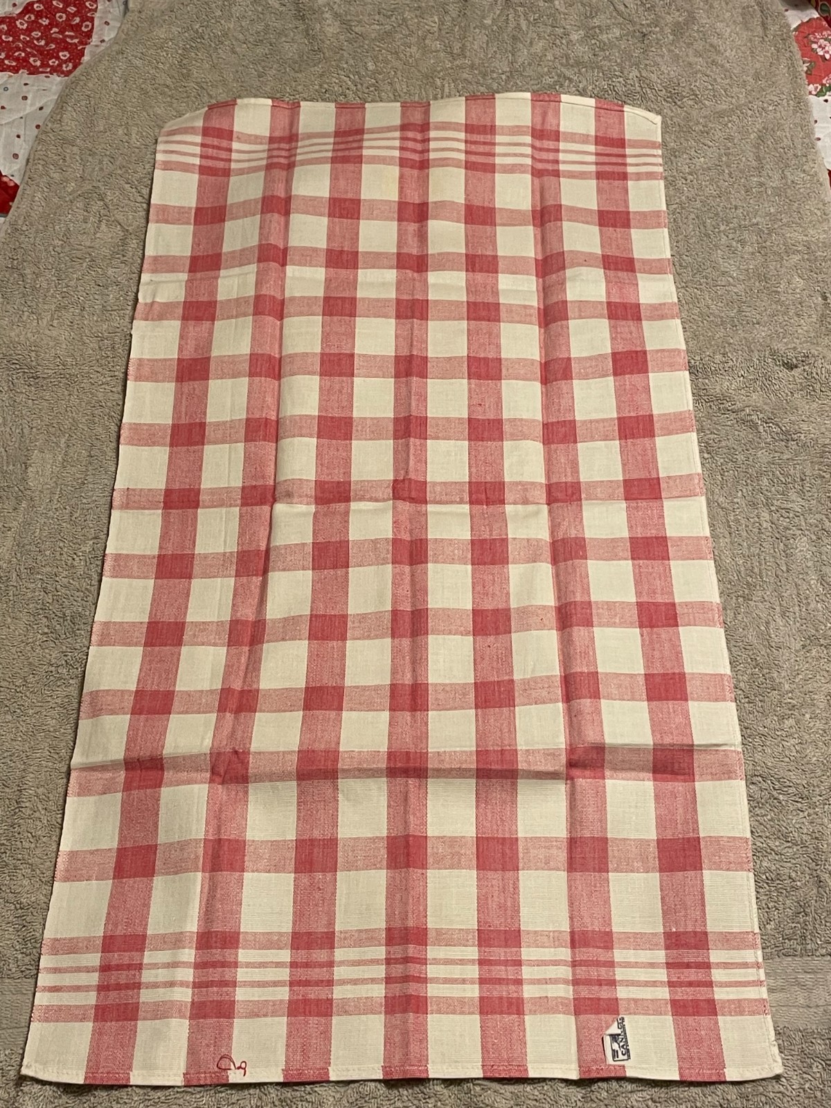 Cannon Dry Fast Red Checked Kitchen Towel Red and White