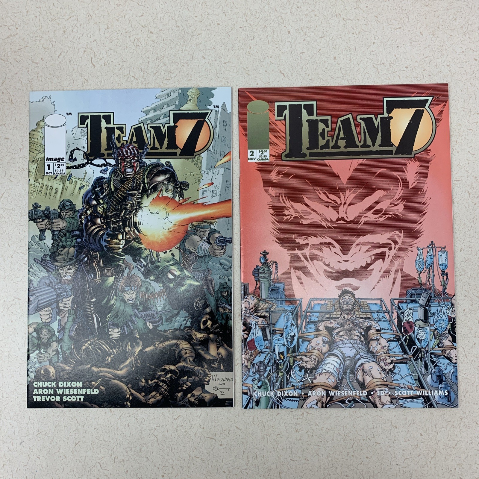 Team 7 #1 2 Mini Series 1994 Image Comics Wildstorm 2 Book Lot Dixon Wiesenfeld