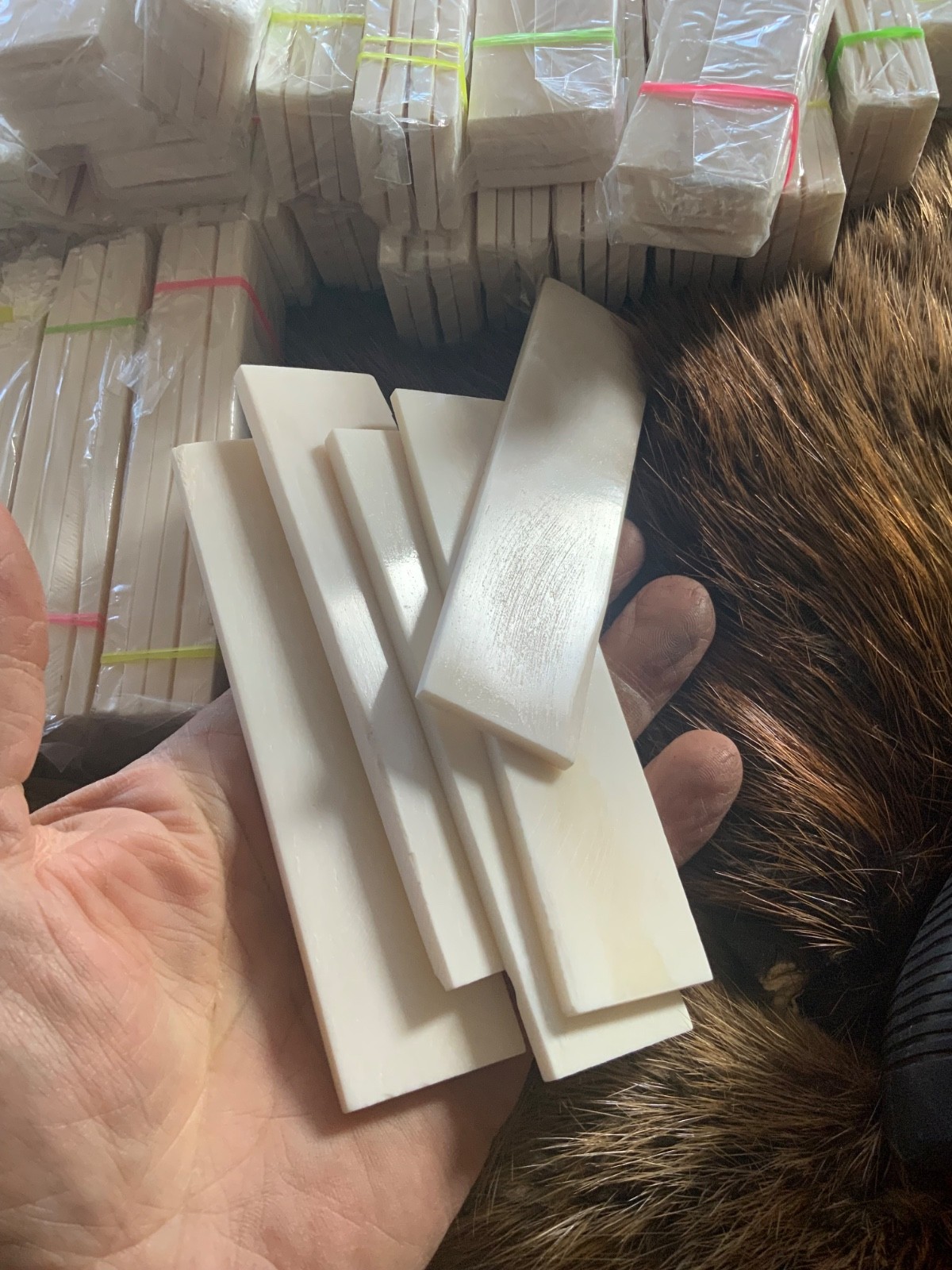 Camel Bone Flat Scales For Knife Handles, Crafts. No Fillers, 5” By 1 1/4”
