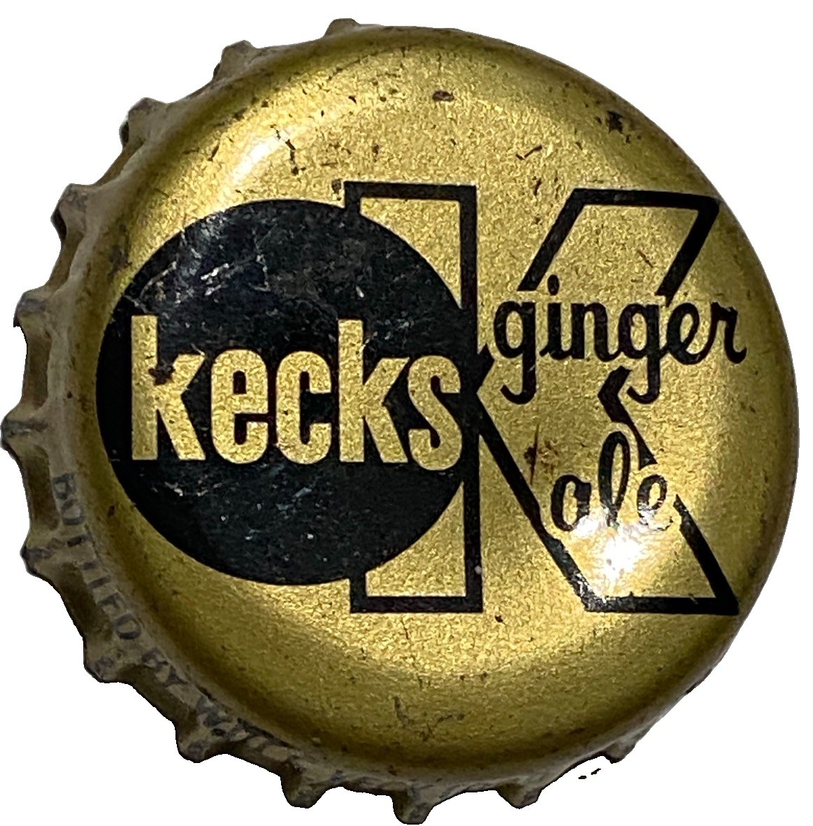Vintage Kecks Ginger Ale Cork Lined Bottle Cap Crown Uniontown PA.