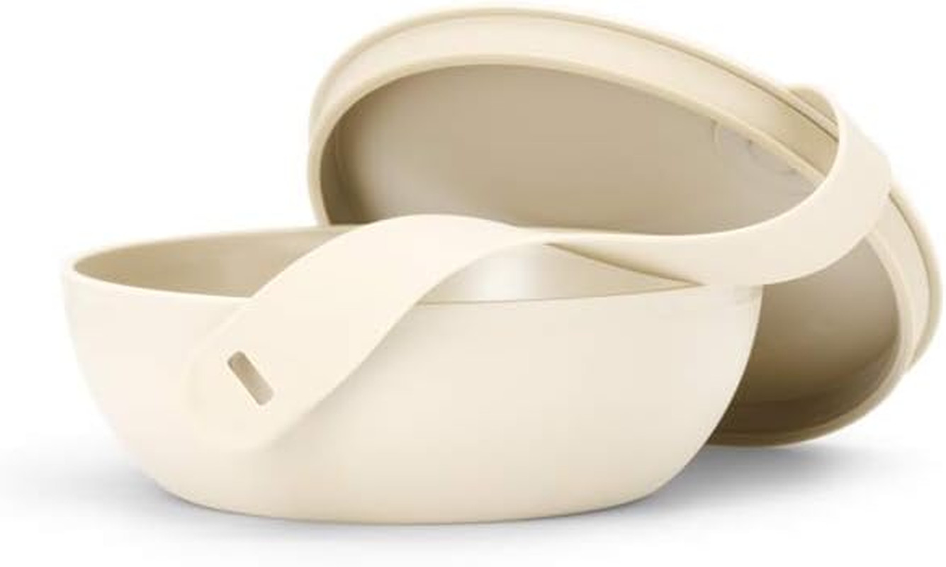 Porter Plastic Bowl Lunch Container W/ Protective Non-Slip Exterior, Cream 1 Lit