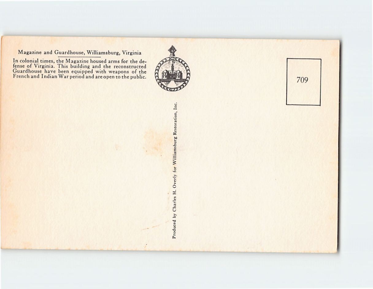 Postcard Magazine and Guardhouse, Williamsburg, Virginia