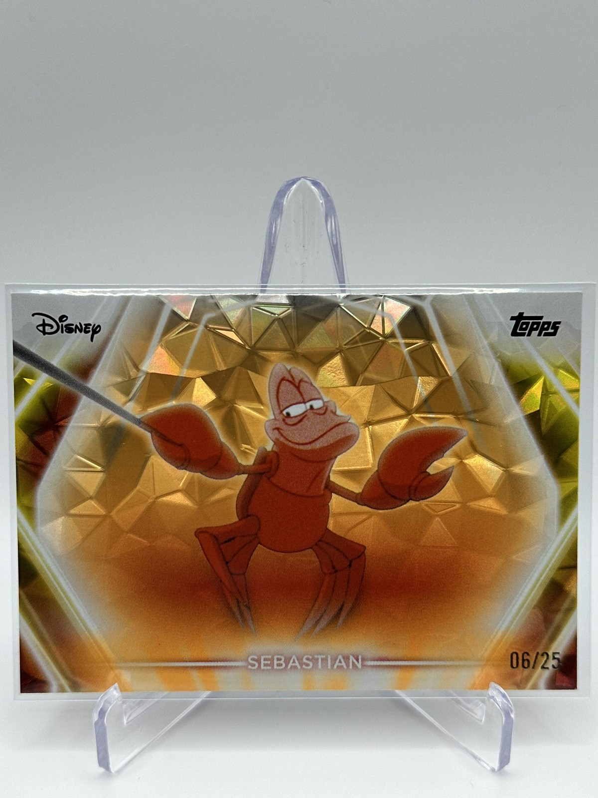2026 Topps Disney Neon SEBASTIAN The Little Mermaid Orange Diamante /25