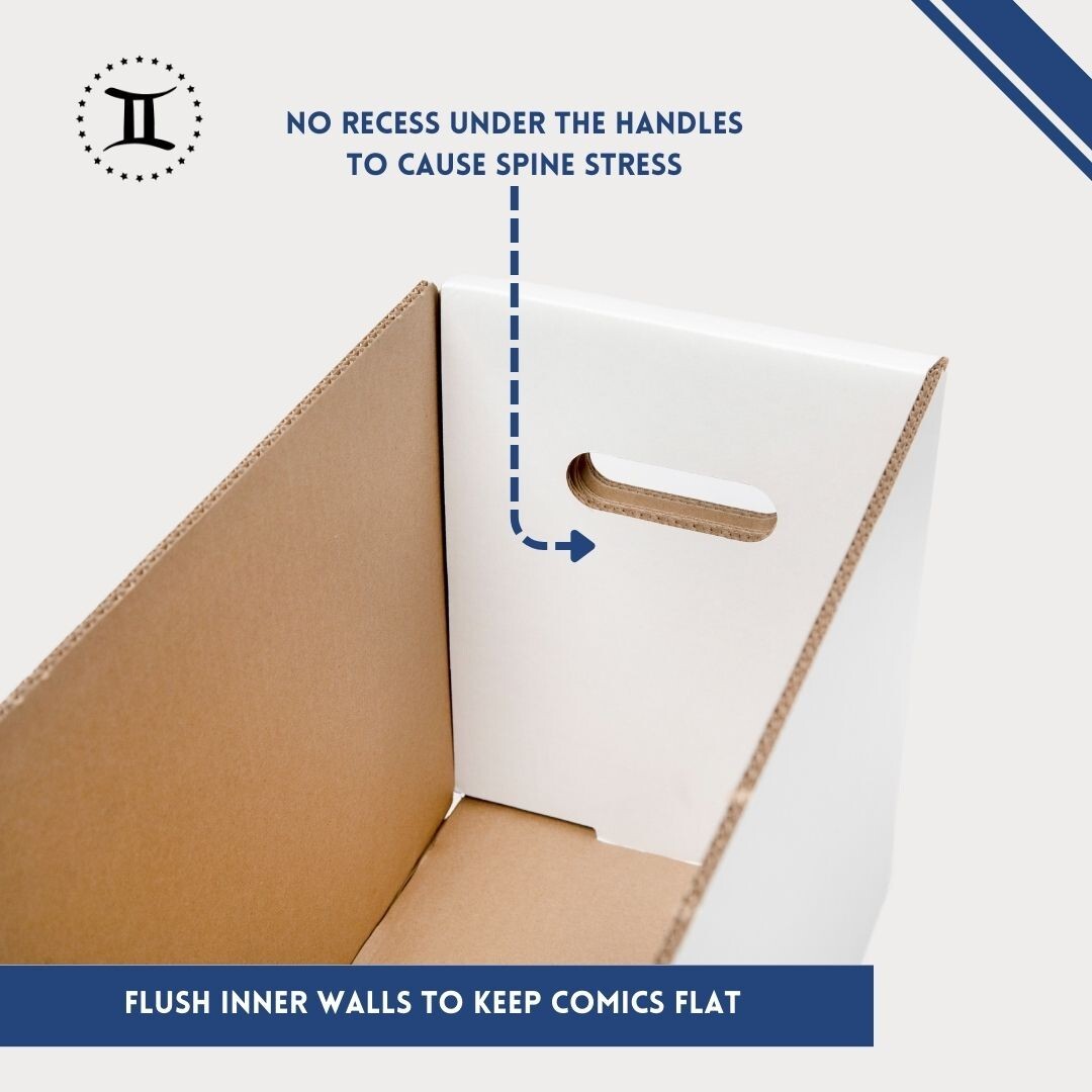 GEMINI Thick-Grip Long Comic Storage Box with Lid (glue-free)