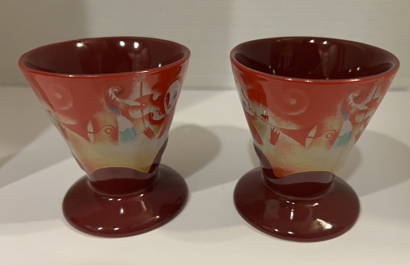 Linda Frichtel 1999 Frangelico Liqueur Expresso Demitasse Set of Two-3oz Cups