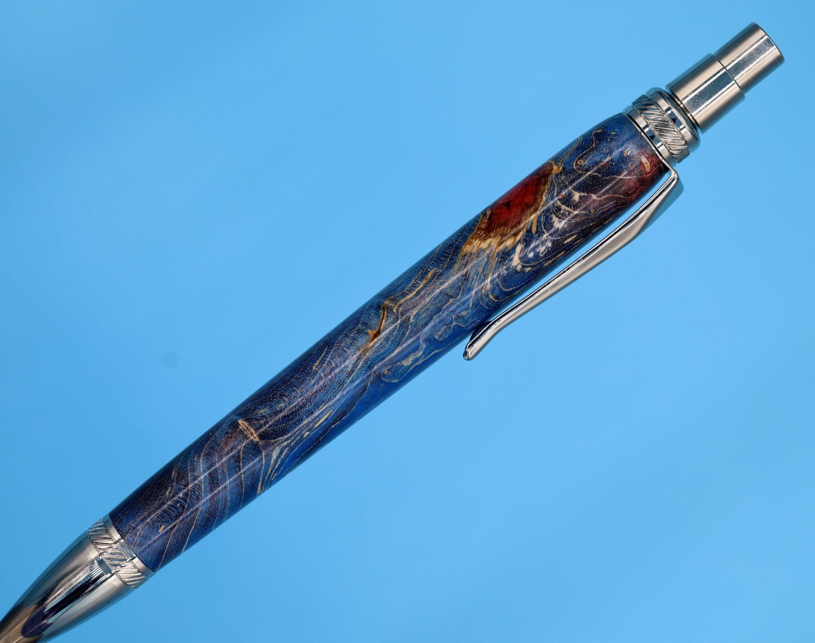 Mystical Handmade Dyed Wood Pen – Rare Artisan Craft, Perfect Gift for Collector