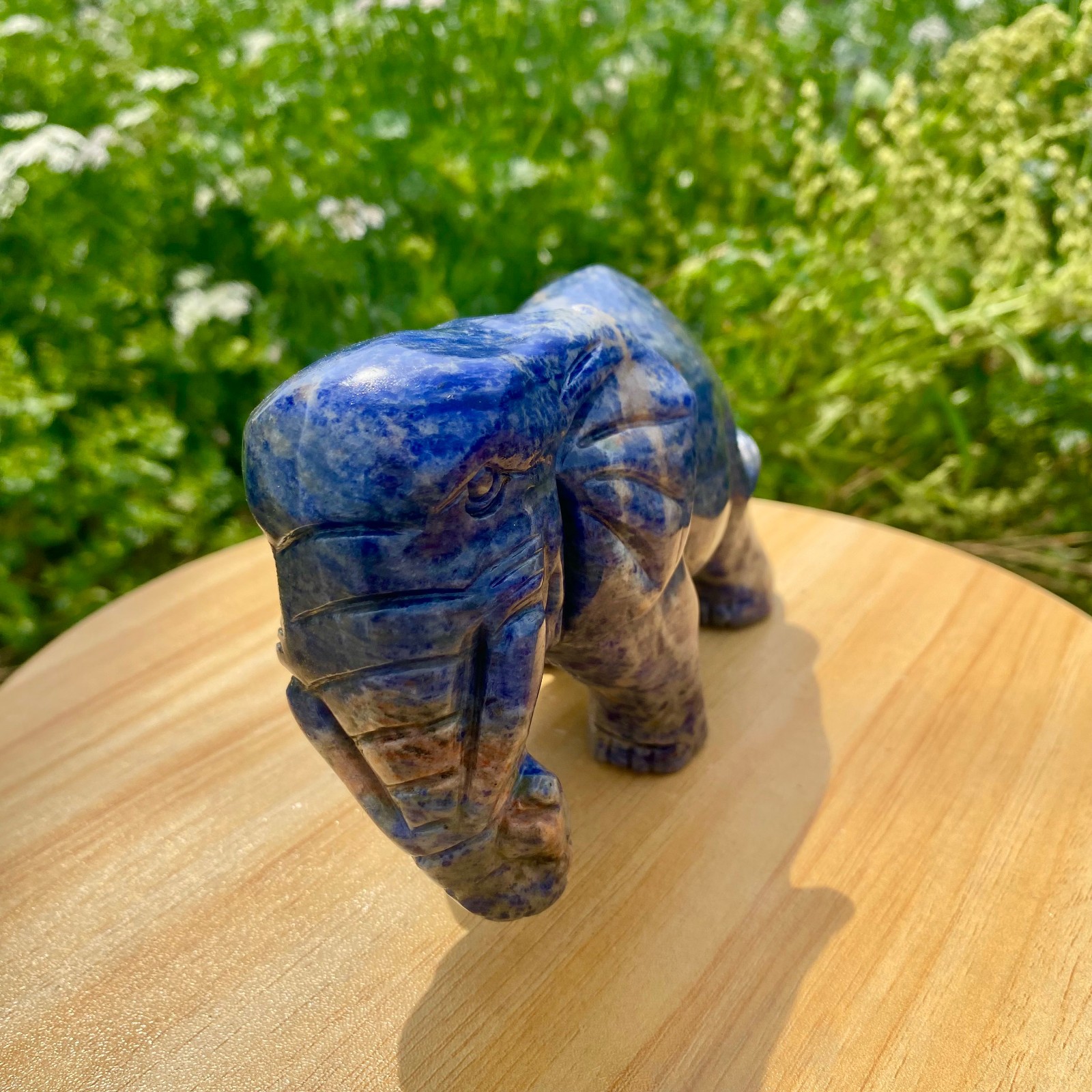 2.2LB Natural blue patterned stone carving image