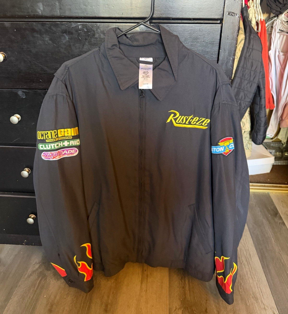 Disney Cars Lightning McQueen Rust-eze Black Zip Jacket Adult XL