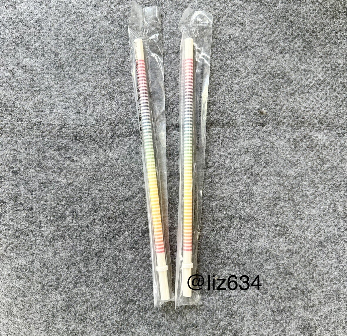 2 Starbucks Rainbow Striped Plastic Reusable Cold Cup Straw Summer 2019 Pride ⭐️