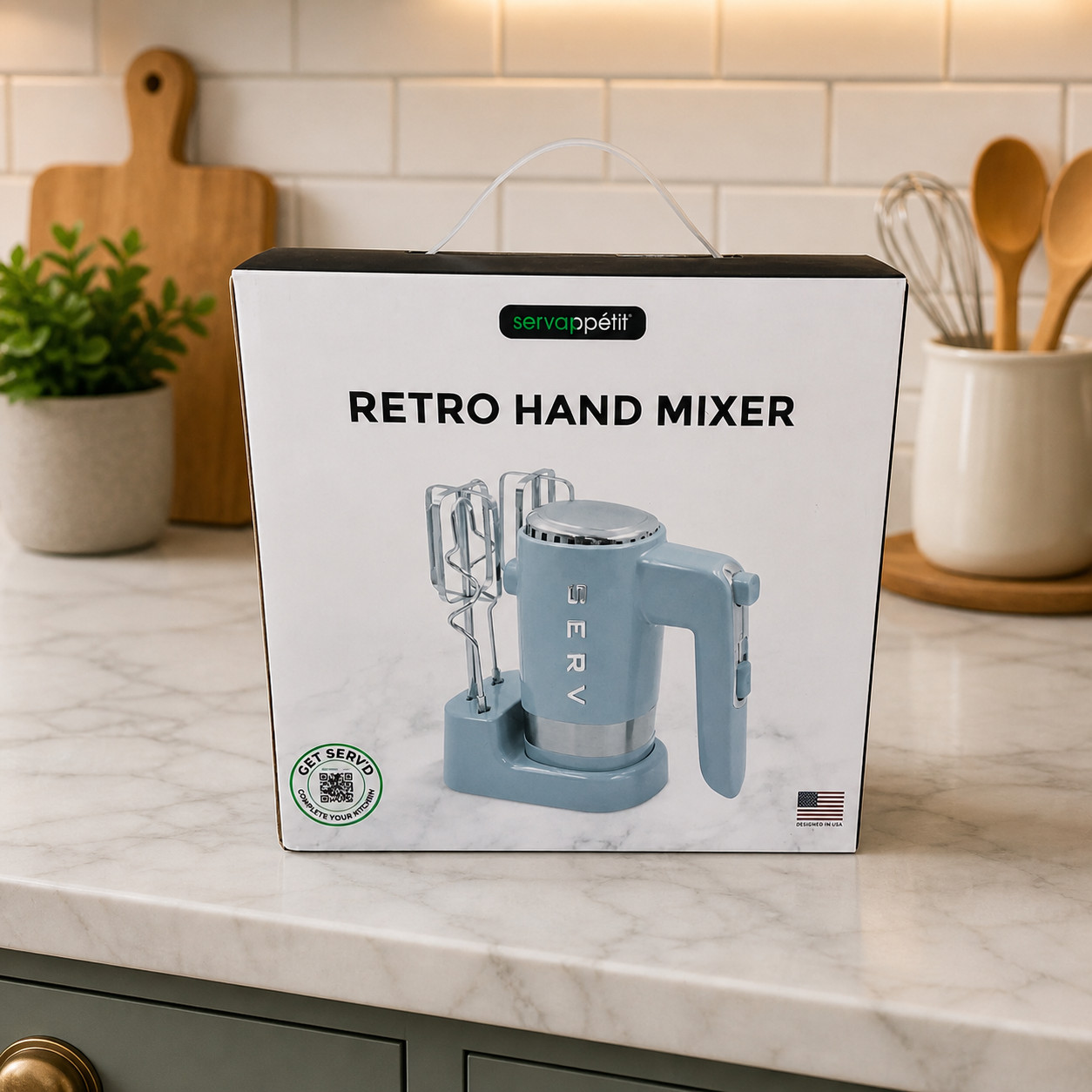 Servappetit Retro Serv 5-Speed Electric Hand Mixer – 300W | Light Blue