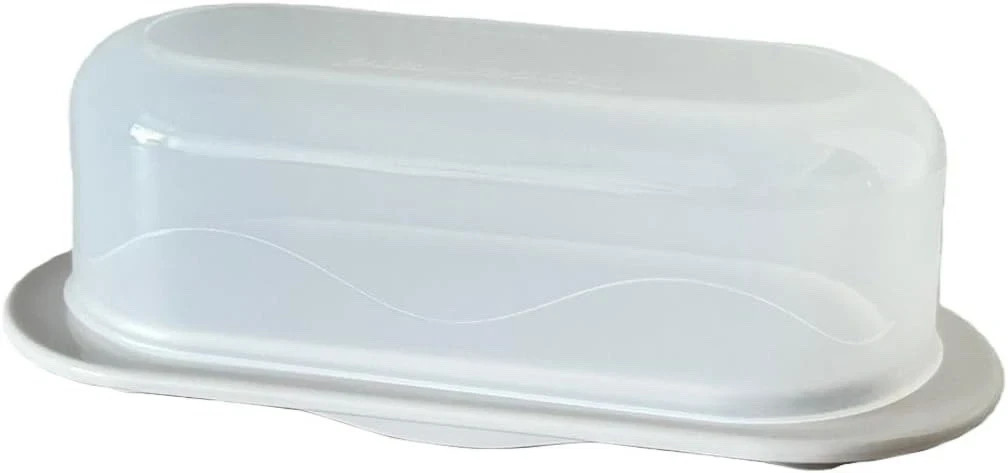 NEW Tupperware Impressions Oval Butter Dish White