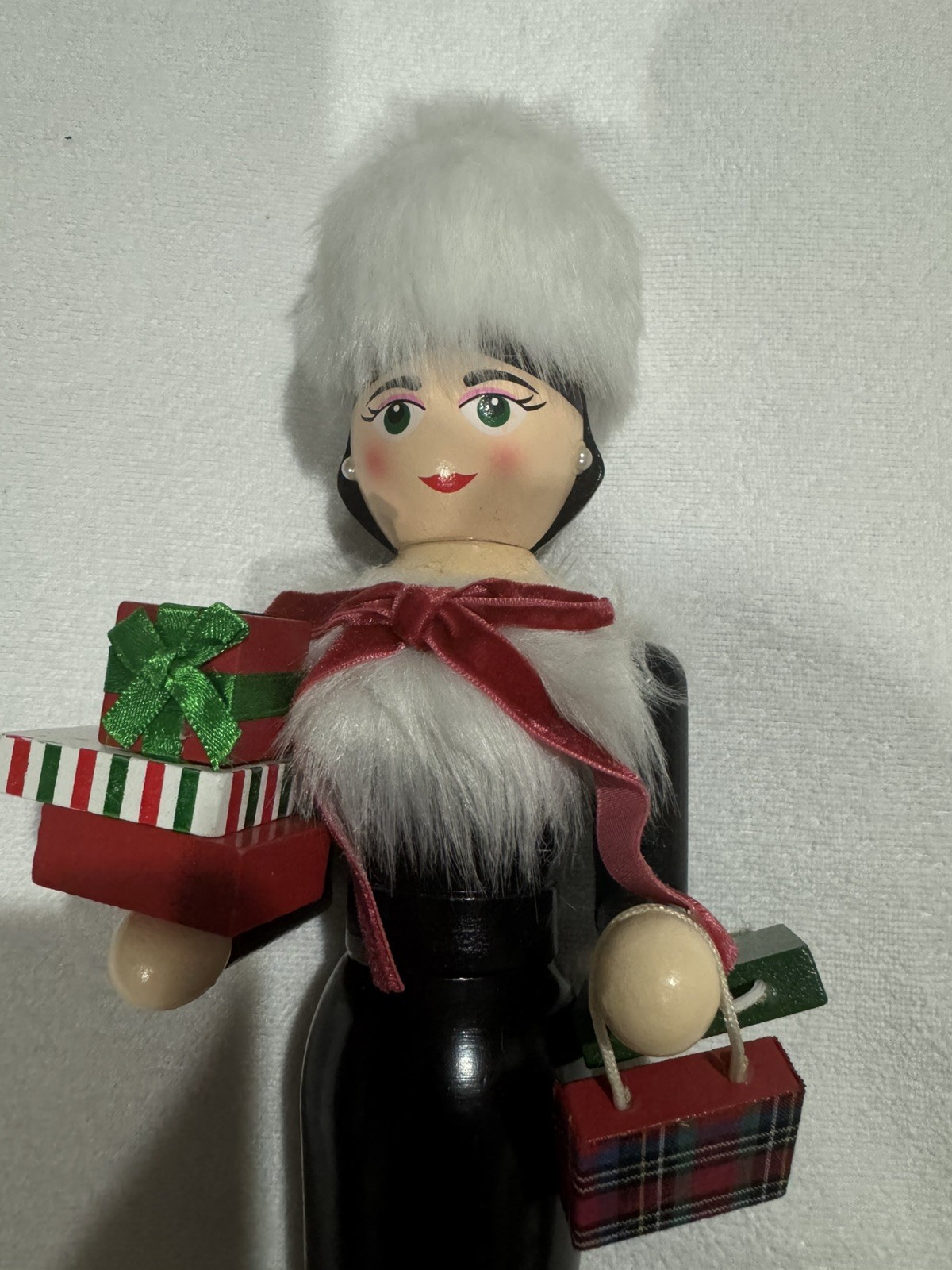 Nutcracker Shopping Girl Woman 14″ Holiday Decor New