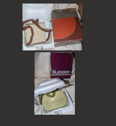 Vintage Lot of 2 Avon Soap On A Roap – Rugger 5 oz & Aures 5 oz – NOS
