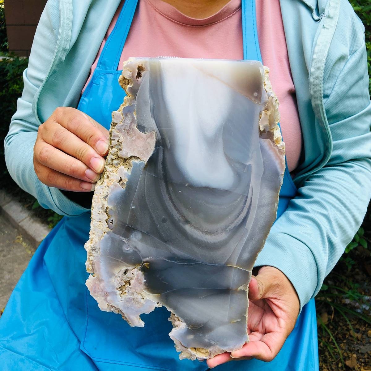 4.55LB Natural Agate slice quartz crystal mineral specimen healing 861