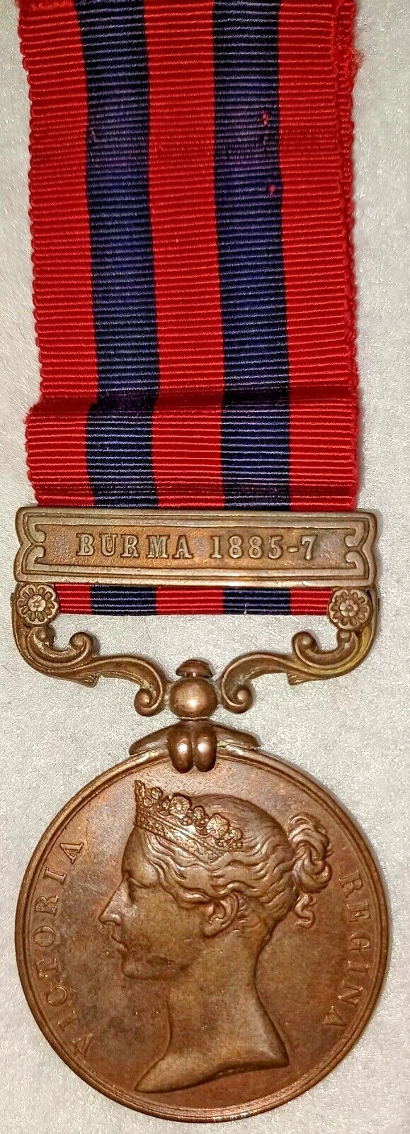 INDIA GENERAL SERVICE MEDAL 1854-95, 1 clasp, Burma 1885-7, Bronze issue