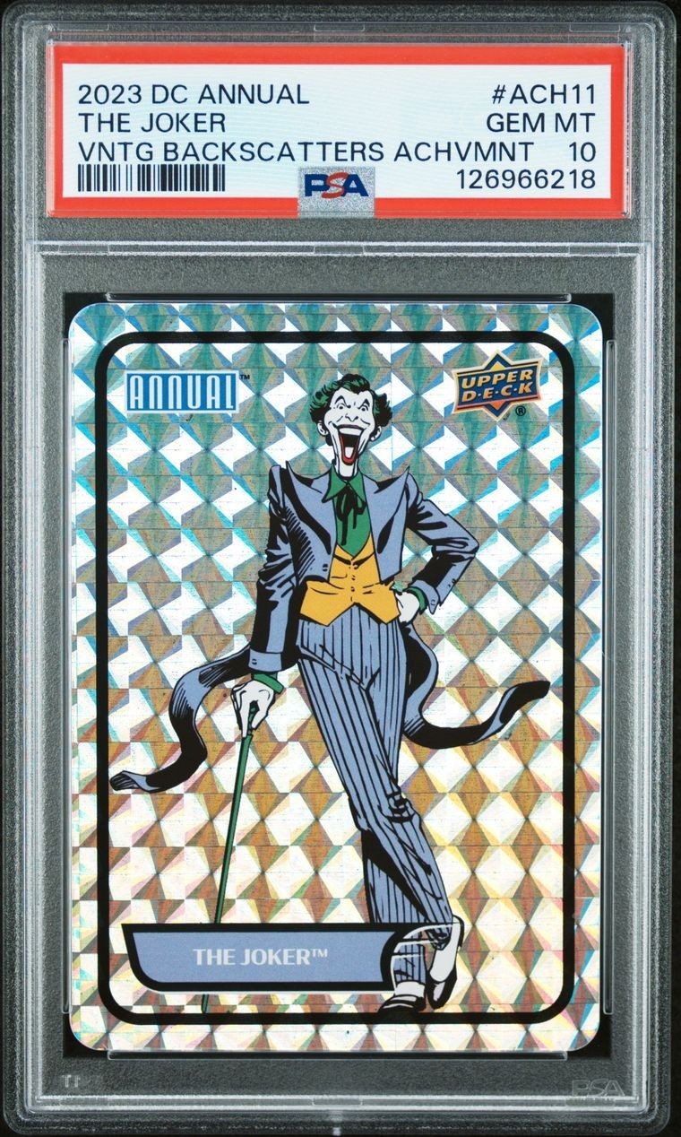 2023-24 UPPER DECK DC ANNUAL THE JOKER VINTAGE BACKSCATTERS #ACH11 PSA 10 BATMAN