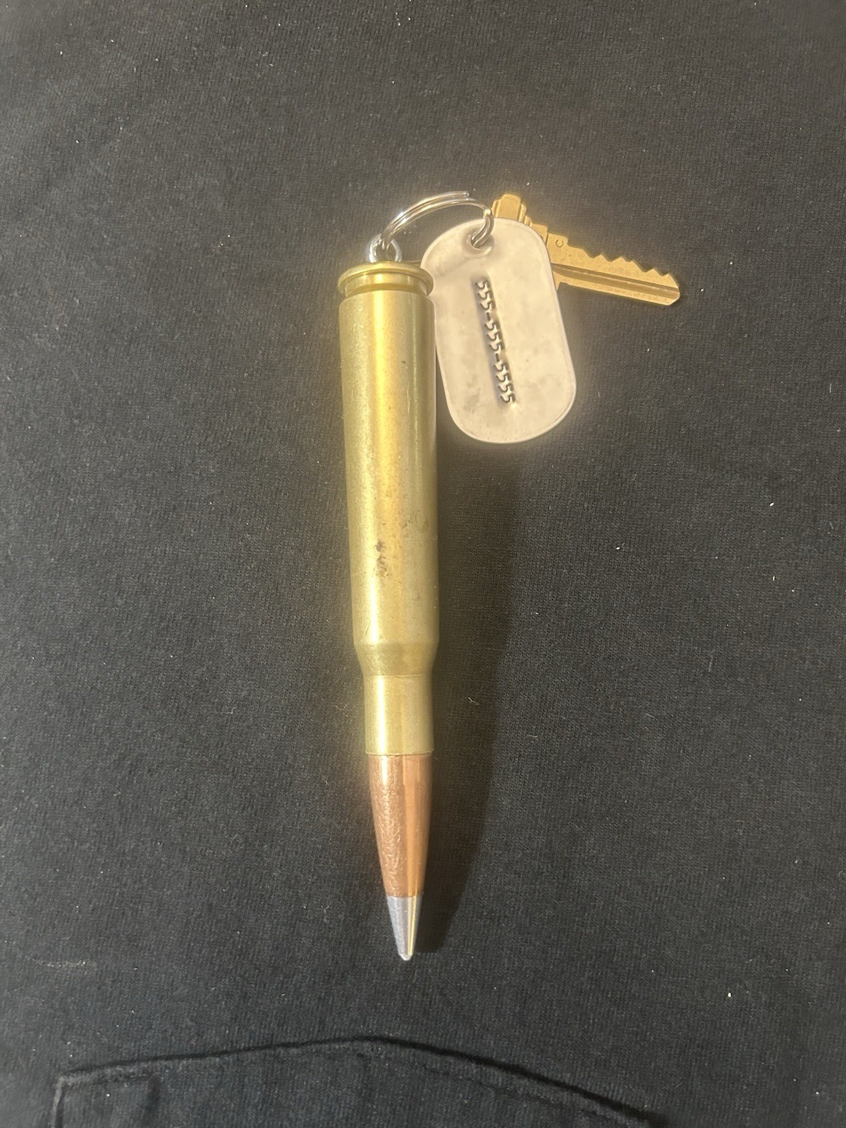 50 Cal BMG Key Ring and Genuine Dog Tag ID