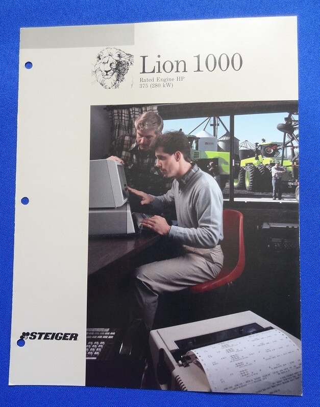 1986 STEIGER Lion 1000 Farm Tractor Advertising Specifications Brochure
