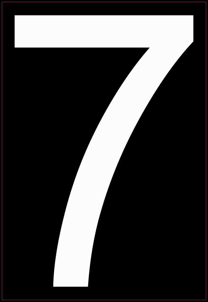 5.5in x 8in Address Number 7 Vinyl Sticker